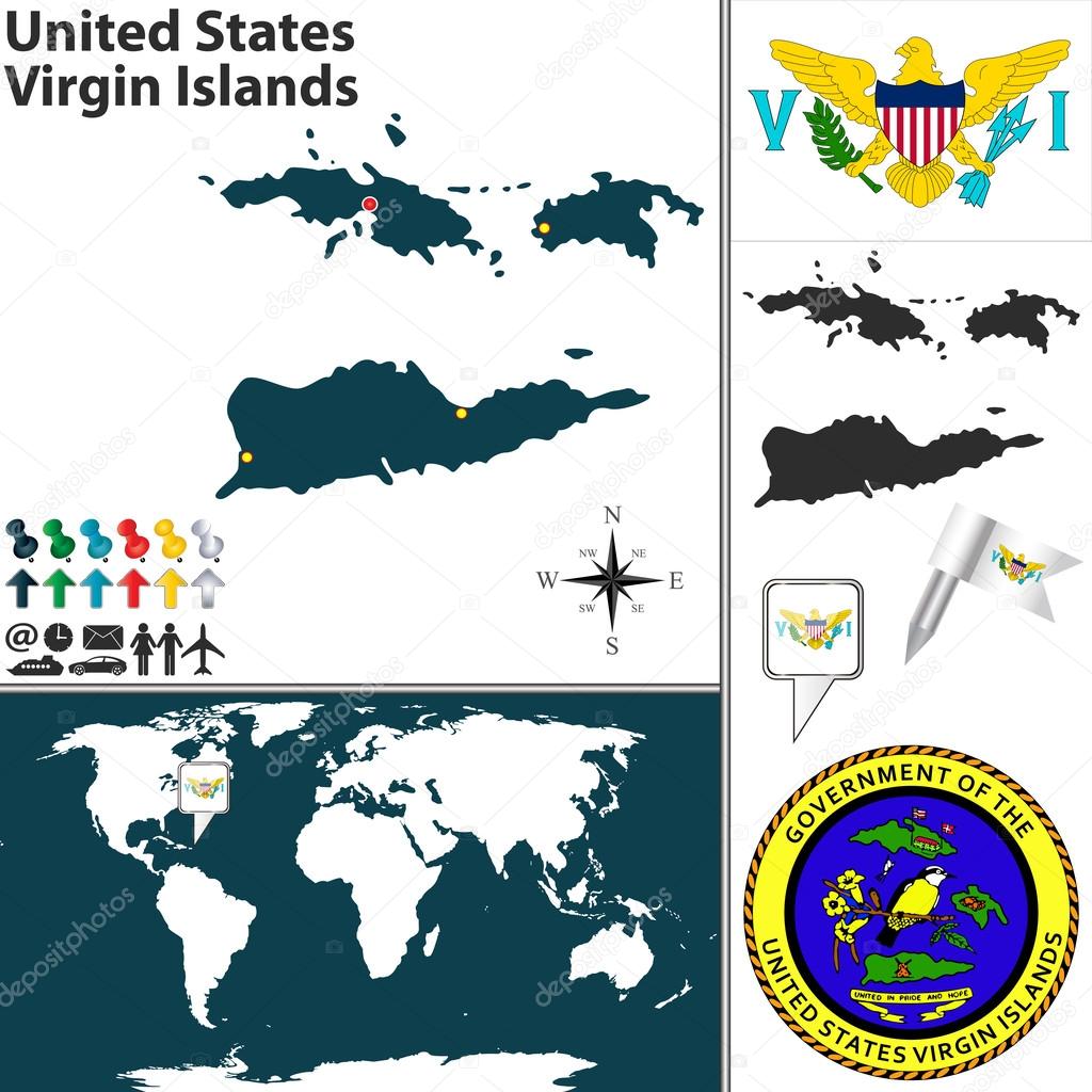 Map Of United States Virgin Islands Stock Vector Image By Sateda 47306225 Depositphotos 47306225 Stock Illustration Map Of United States Virgin