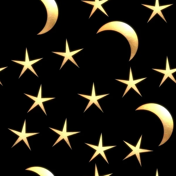 Безшовна текстура зірки і місяці — стокове фото
