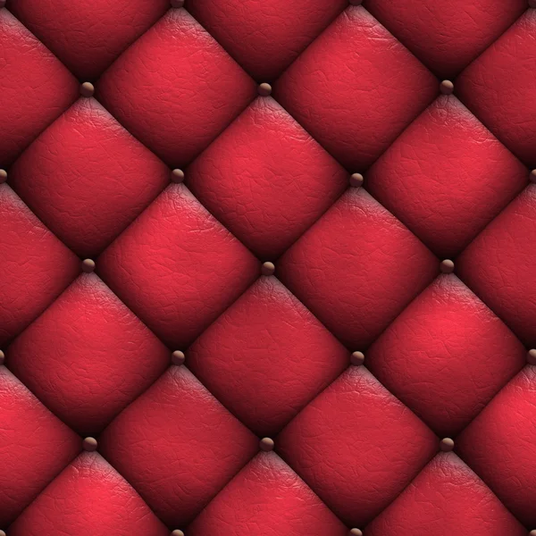 Sofá de estofos vermelho de couro de textura sem costura — Fotografia de Stock