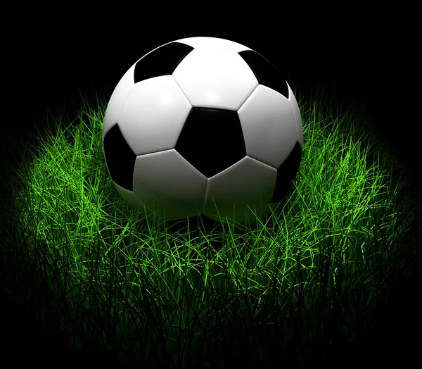 Pallone da calcio sull'erba — Foto Stock