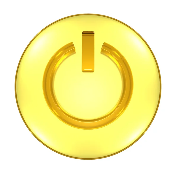 Żółty przycisk zasilania — Zdjęcie stockowe