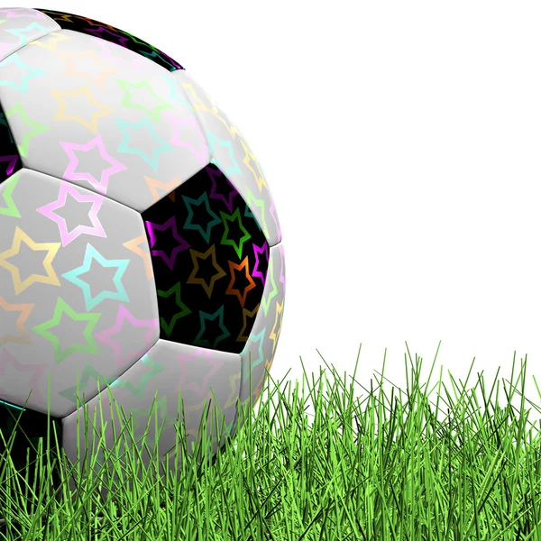 Soccer Ball on Grass — Stock Photo, Image