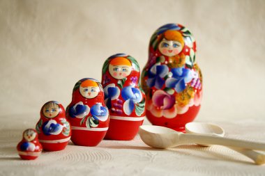 Matryoshka tahta kaşık