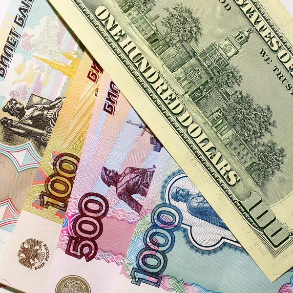 Dólar rublo Moeda — Fotografia de Stock