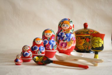 Matryoshka tahta kaşık