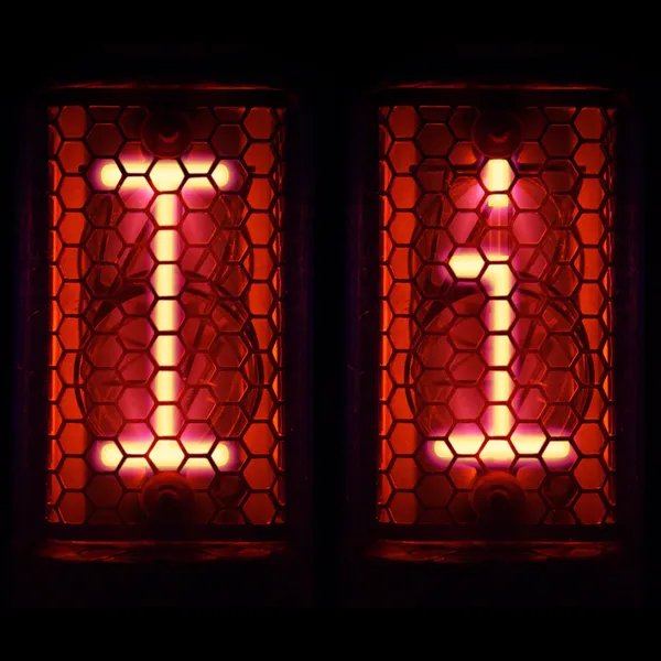 Nixie tube indicator set of letters the whole alphabet. The letter "I". — Stock Photo, Image
