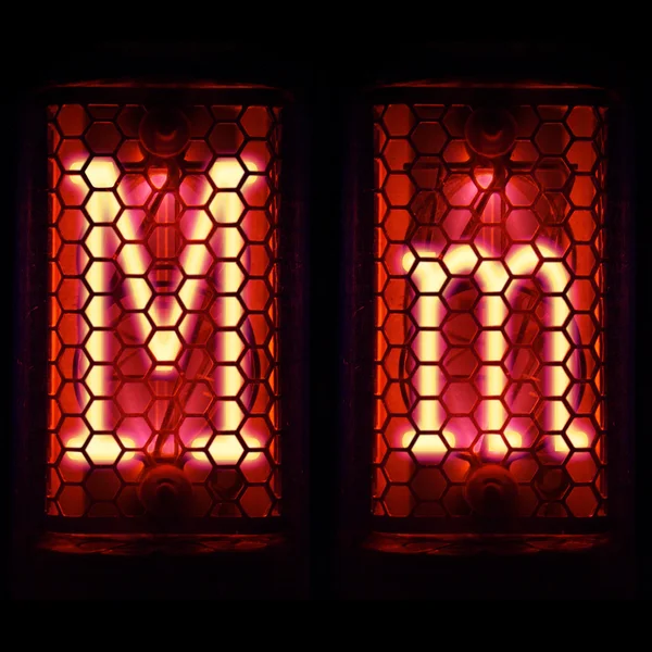Nixie buis indicator set van brieven het hele alfabet. de letter "m". — Stockfoto