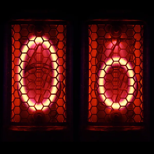 Nixie tube indicator set of letters the whole alphabet. The letter "O". — Stock Photo, Image