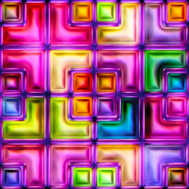 Soyut parlak renkli geometrik şekillerin kusursuz dokusu