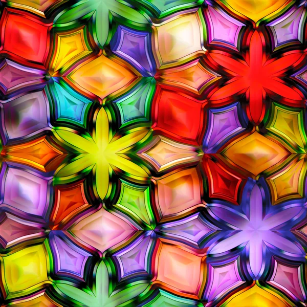 Sömlös textur av abstrakta ljusa glänsande färgglada geometriska former — Stockfoto