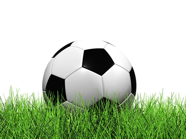 Pallone da calcio sull'erba — Foto Stock