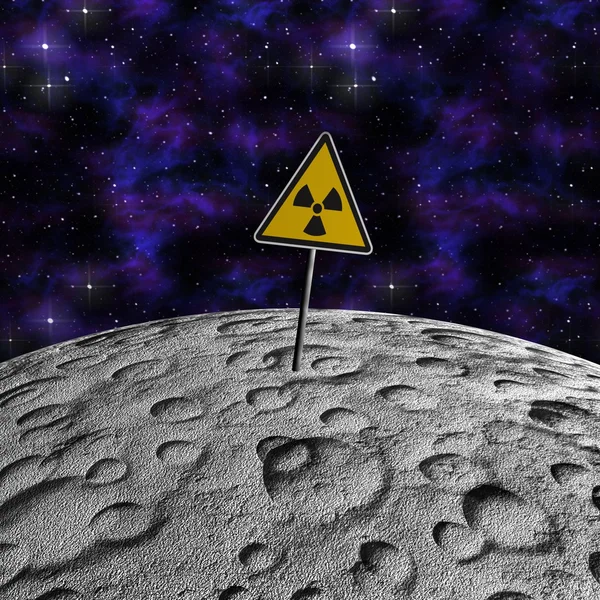 Sign of radiation on a lifeless planet — Stock Photo, Image
