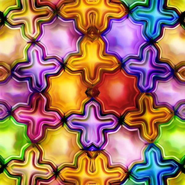 Безшовна текстура абстрактних яскравих блискучих геометричних фігур — стокове фото