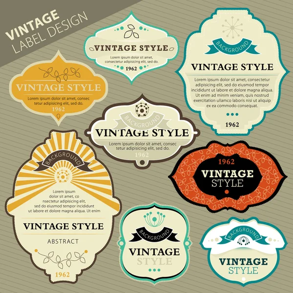 Vector vintage label set — Stock Vector