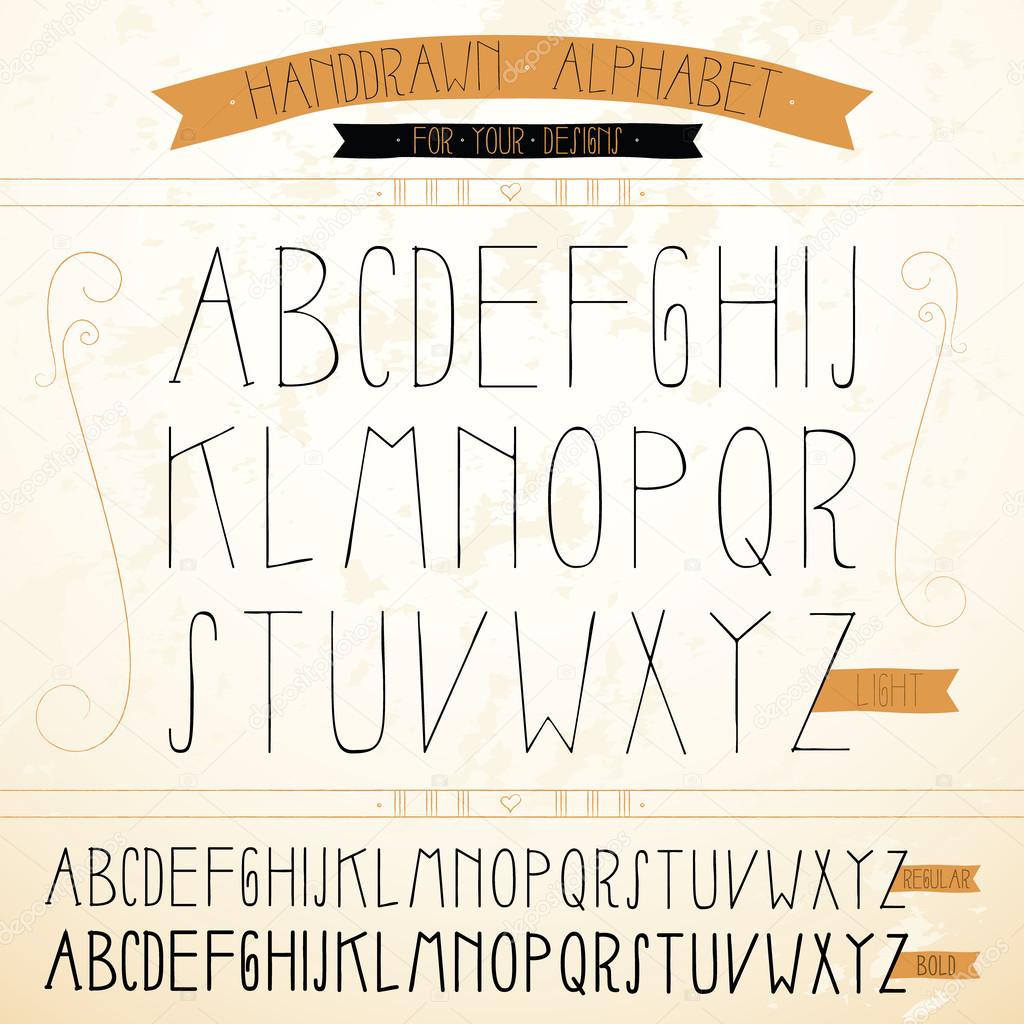 Vector hand-drawn Alphabet.