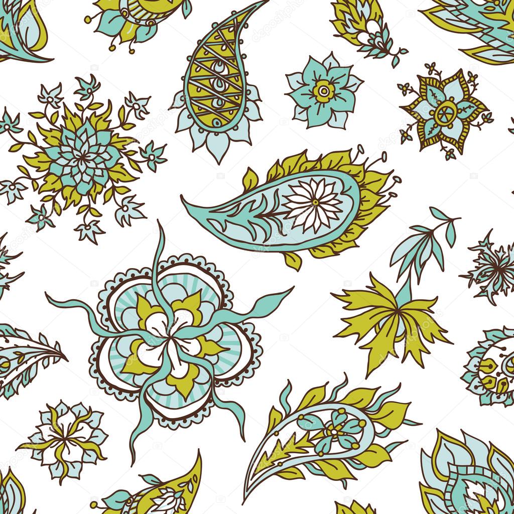 Vector seamless paisley background