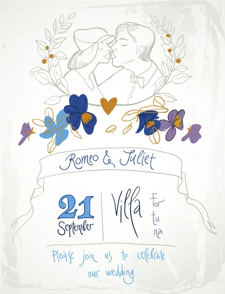 Enregistrer le modèle d'invitation de mariage date vecteur / illustration — Image vectorielle