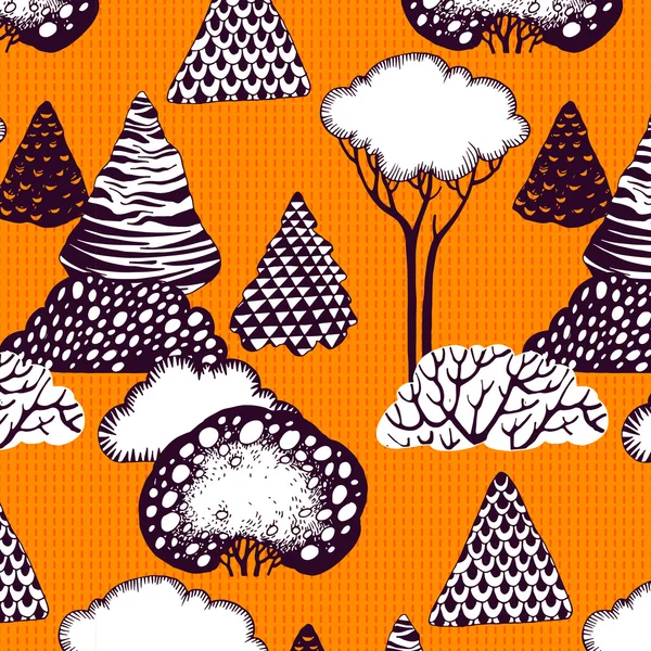 Forest seamless pattern — Stock Vector