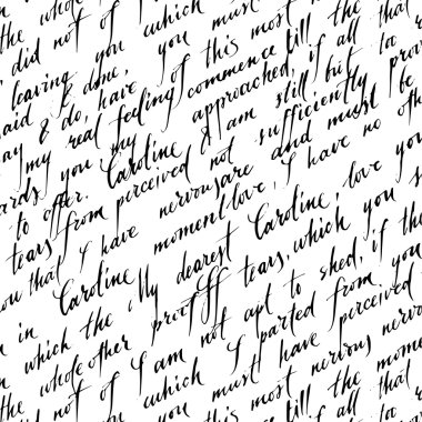 Seamless pattern with handwriting text