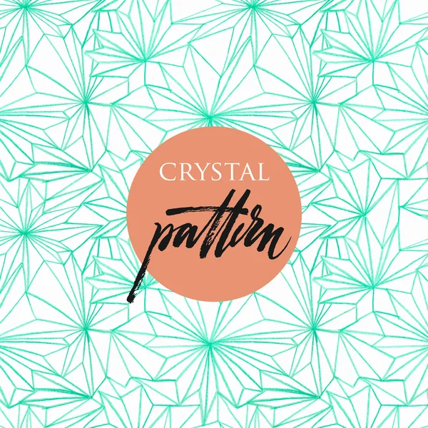 Seamless pattern of crystals, drawn with pencil — Stock Vector