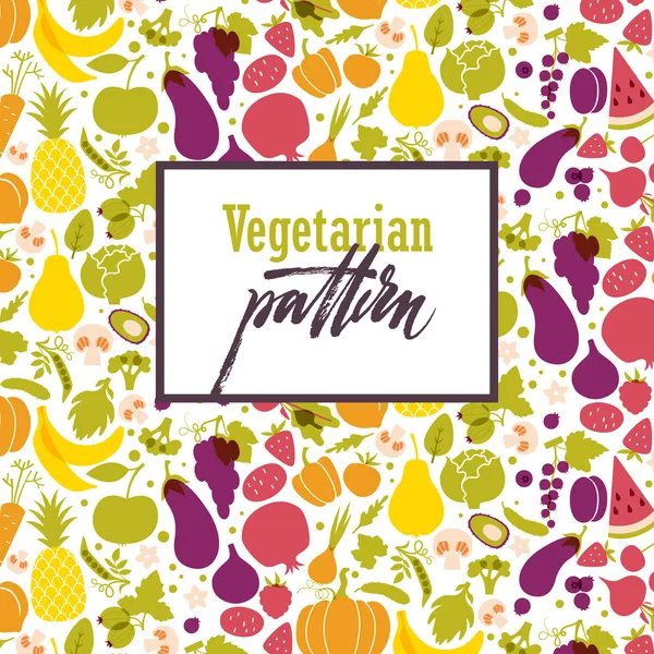 Groenten en fruit patroon Rechtenvrije Stockillustraties