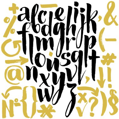 fırça ile yazılan alfabe