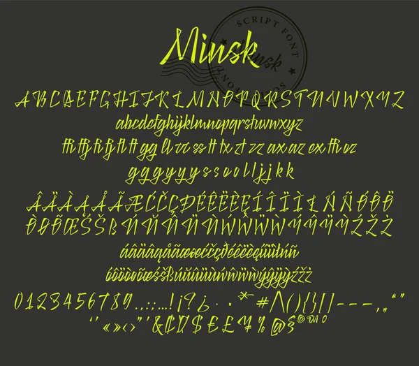 Minsk Scriptフォント。文字のベクトルセット — ストックベクタ