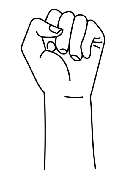 Raised Womans Fist Vector Element Protest Posters Vector Illustration — 스톡 벡터