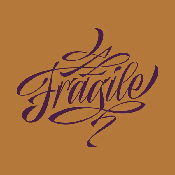 Fragile Lettering Message Print Tshirt Poster Banner Vector Illustration — Stockvector