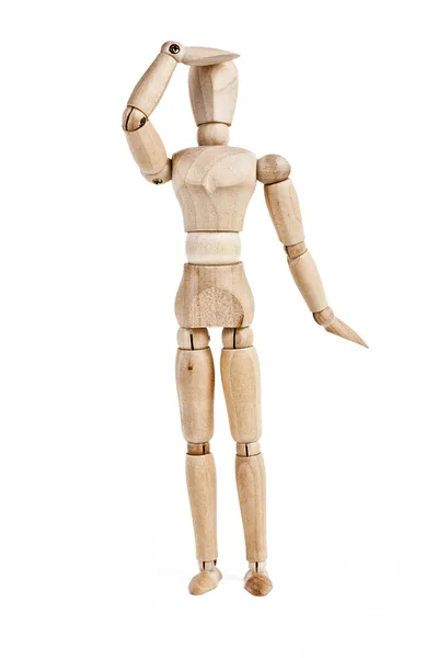 Figura in legno, isolata su bianco — Foto Stock