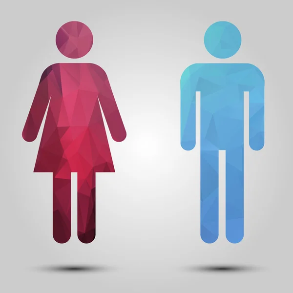 Triangle male and female icon — Stock Vector