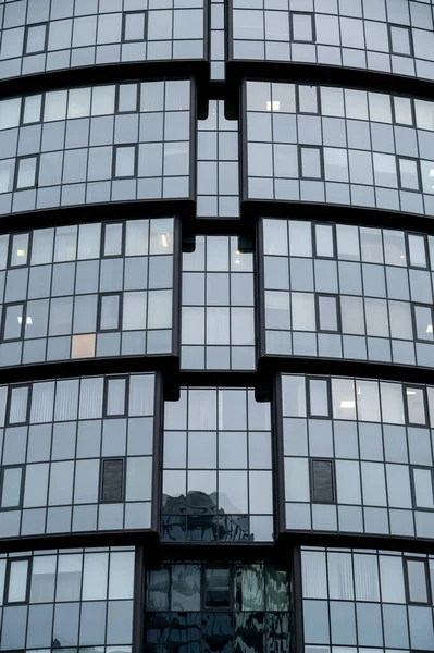 Unusual Building Lots Windows Interesting Architecture — 图库照片