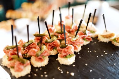 Lots of different canapes - great appetizers at an event