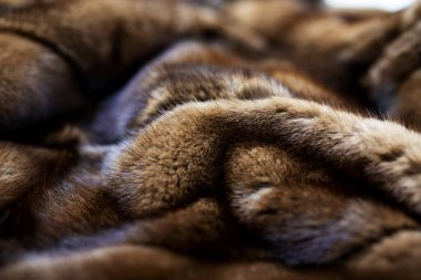 close-up of pieces of brown wool for the whole frame