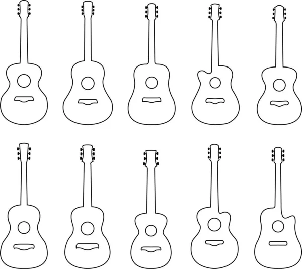 collection of acoustic guitar icons