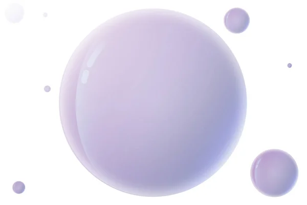 Realistic Purple Soap Bubbles White Isolated Background — Fotografia de Stock