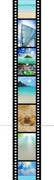 Tira de filme com belas fotos de férias — Fotografia de Stock