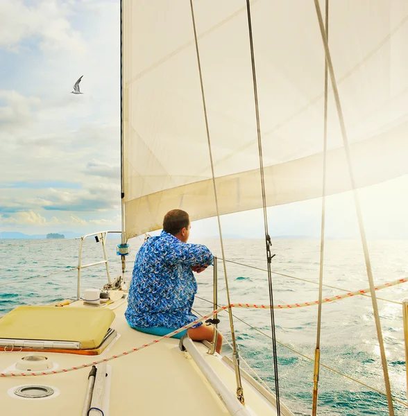 Yacht in the open sea — Stock Photo, Image