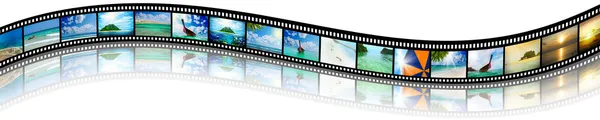 Film strip with beautiful holiday pictures — Stock Photo, Image