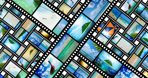 Film strip with beautiful holiday pictures — Stock Photo, Image