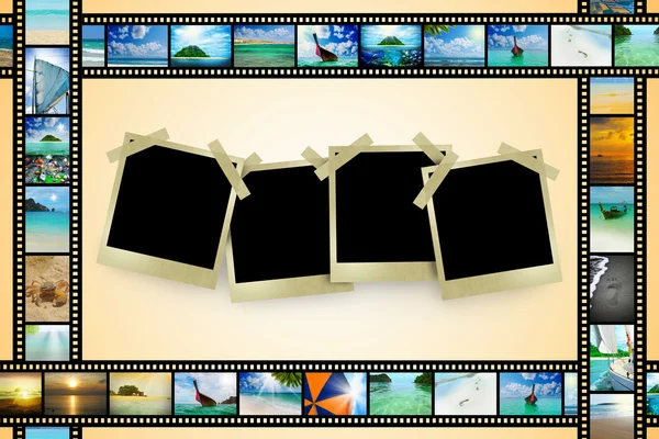 Film strip with beautiful holiday pictures — Stock Photo, Image