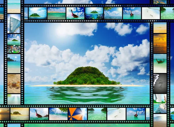 Film strip with beautiful holiday pictures — Stock Photo, Image