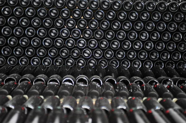 Old bottles of red wine — Stock Photo, Image