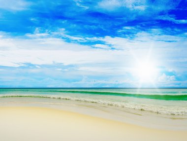 adada güneşli tropikal plaj