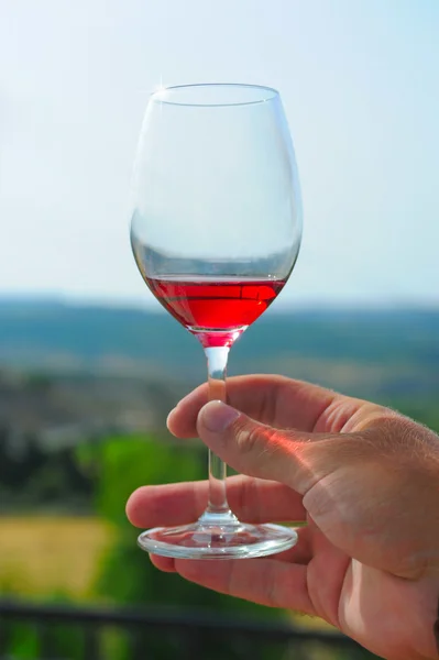 Glass av rødvin – stockfoto