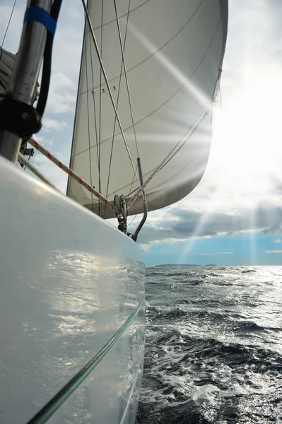 Yacht in the open sea — Stock Photo, Image