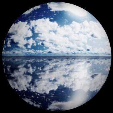 Bulutlu mavi güneşli gökyüzü