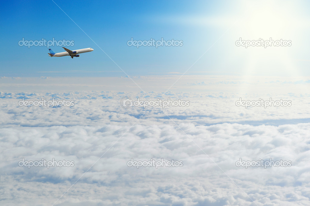 Blue sunny sky with clouds