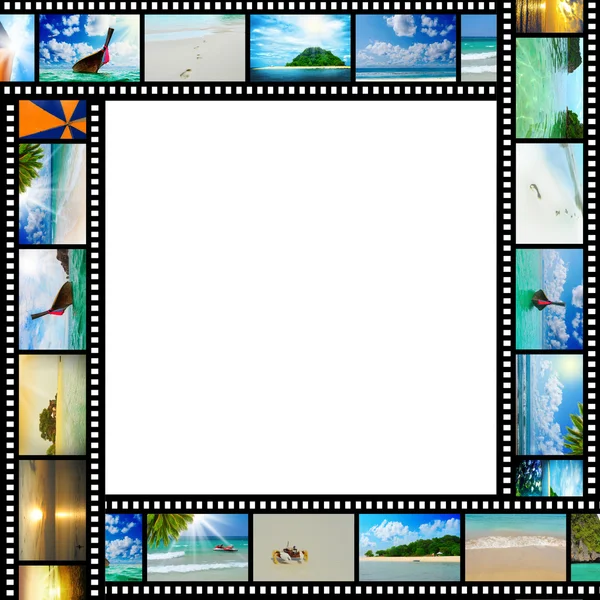 Film strip with beautiful holiday pictures — Stock Photo, Image