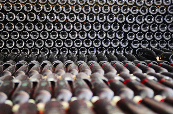 Old bottles of red wine — Stock Photo, Image